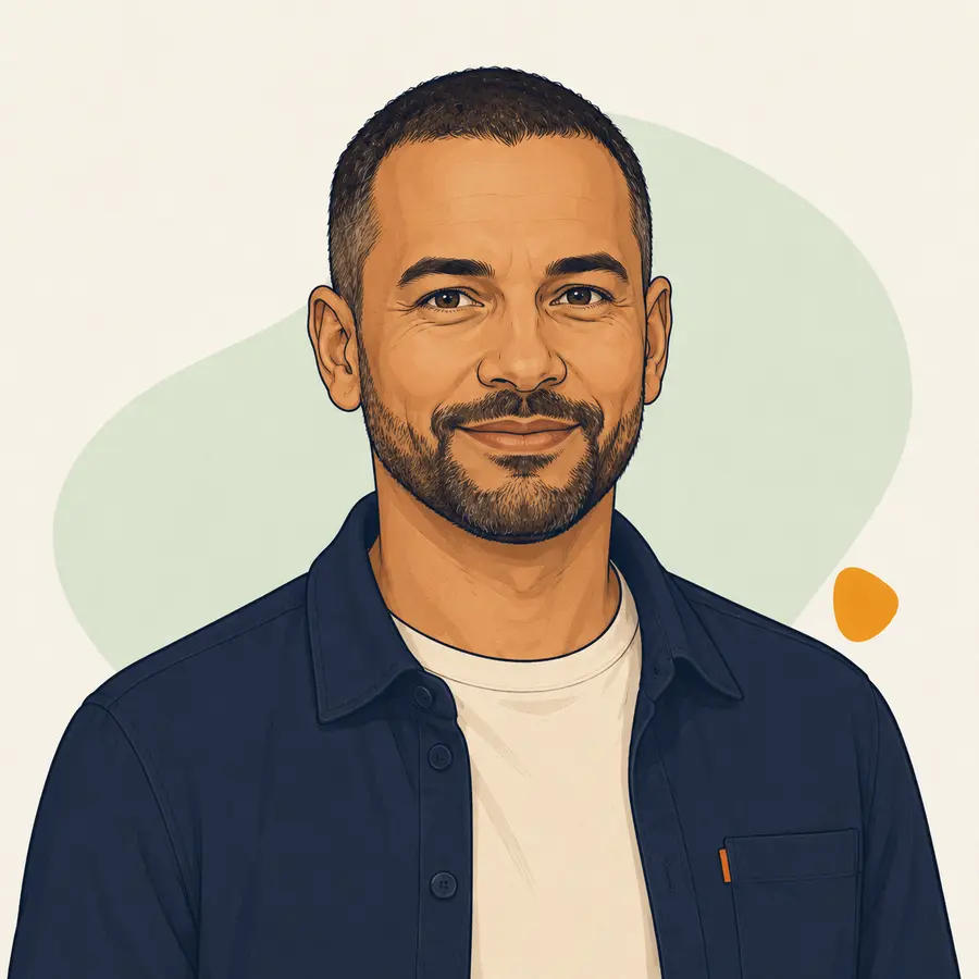 David Krüger – Medienproduktion, Veröffentlichung und Automatisierung Illustrationsportrait von David Krüger, KI-Arbeitsrolle für Medienproduktion, Veröffentlichung und Automatisierung
