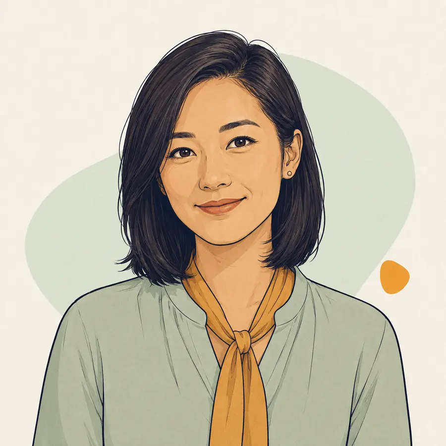 Lea Hartmann – Ratgeberredaktion und Praxisstruktur Illustrationsportrait von Lea Hartmann, KI-Arbeitsrolle für Ratgeberredaktion und Praxisstruktur