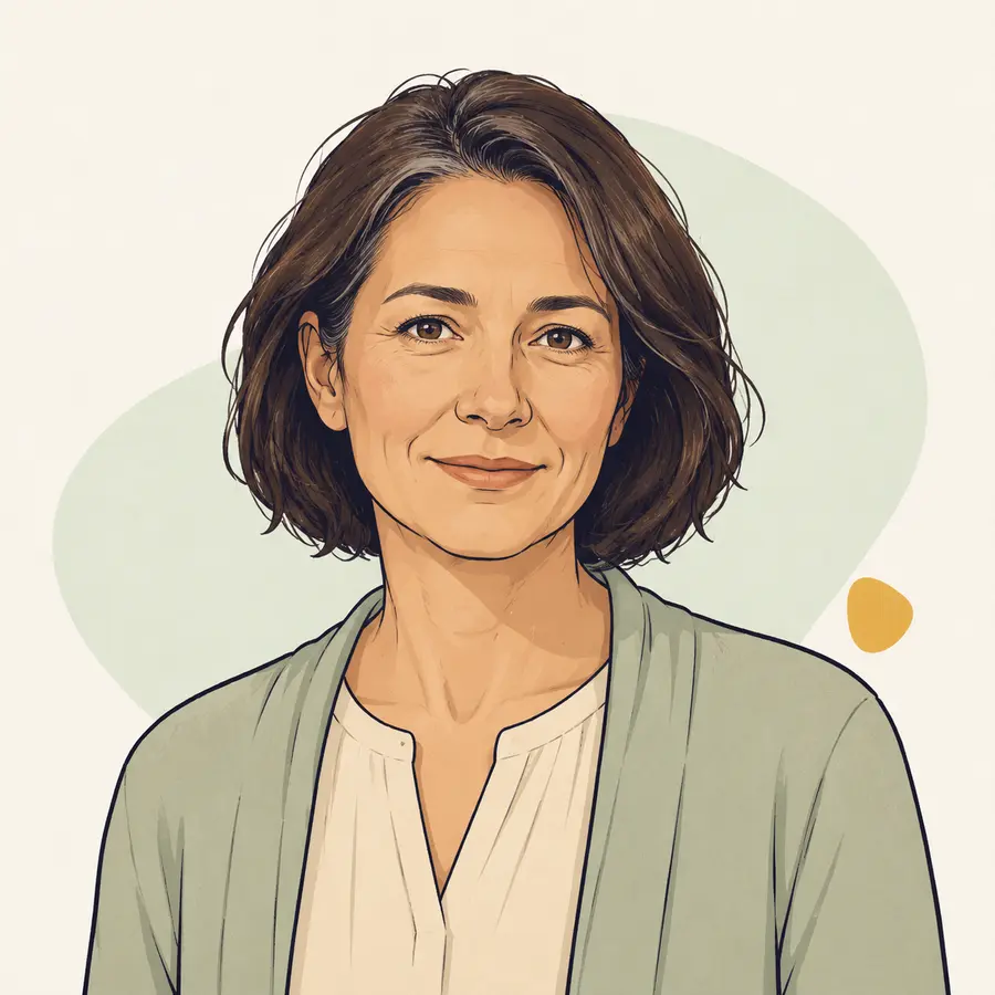 Mara Hoffmann – Themenplanung und Redaktionskoordination Illustrationsportrait von Mara Hoffmann, KI-Arbeitsrolle für Themenplanung und Redaktionskoordination