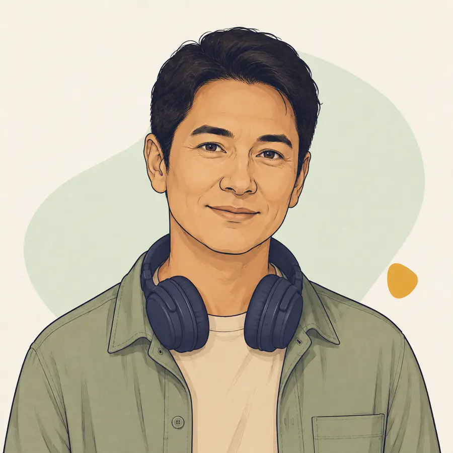 Tobias – Podcast-Moderation, Einordnung und Struktur Illustrationsportrait von Tobias, KI-Arbeitsrolle für Podcast-Moderation, Einordnung und Struktur